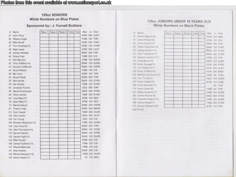 Event programme page